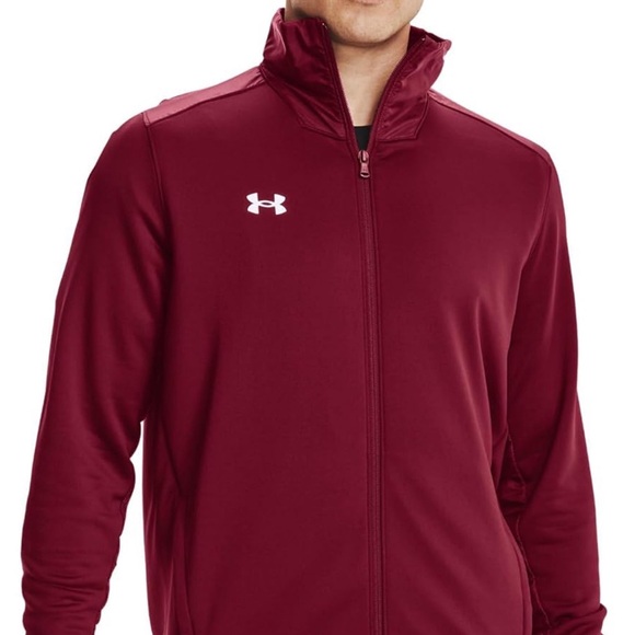 Under Armour Command Mens Warm-up Full Zip M Cardinal/ White NWT 290 - Picture 1 of 6